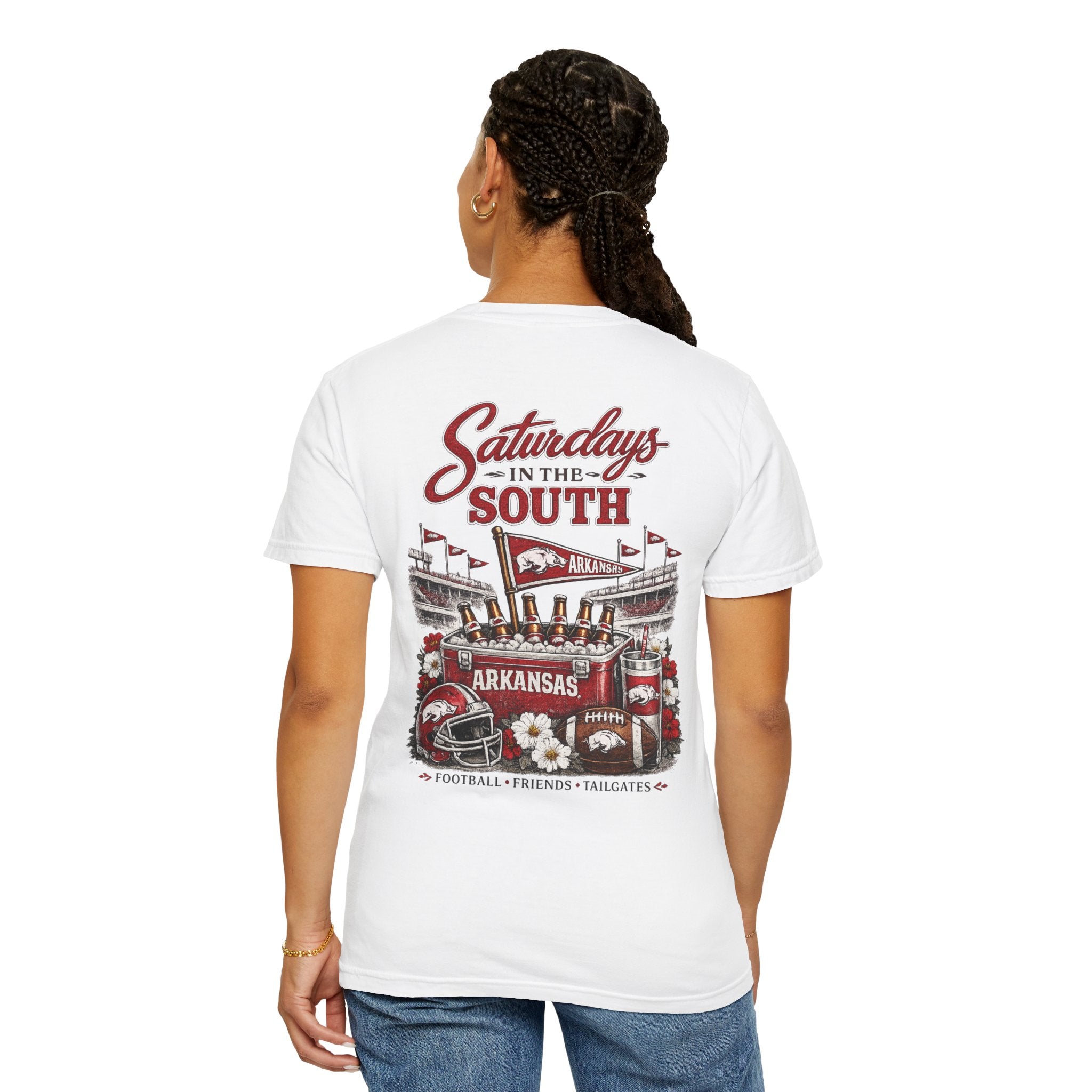 Saturdays in the South T-Shirt — Arkansas Tailgate Football Tee