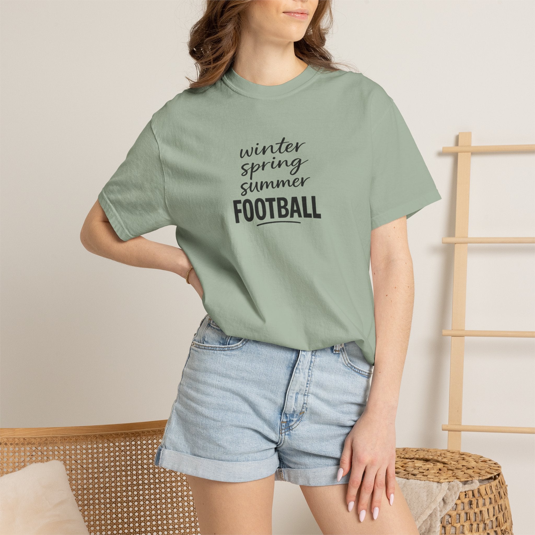 Football Season T-Shirt — "winter spring summer FOOTBALL" Tee