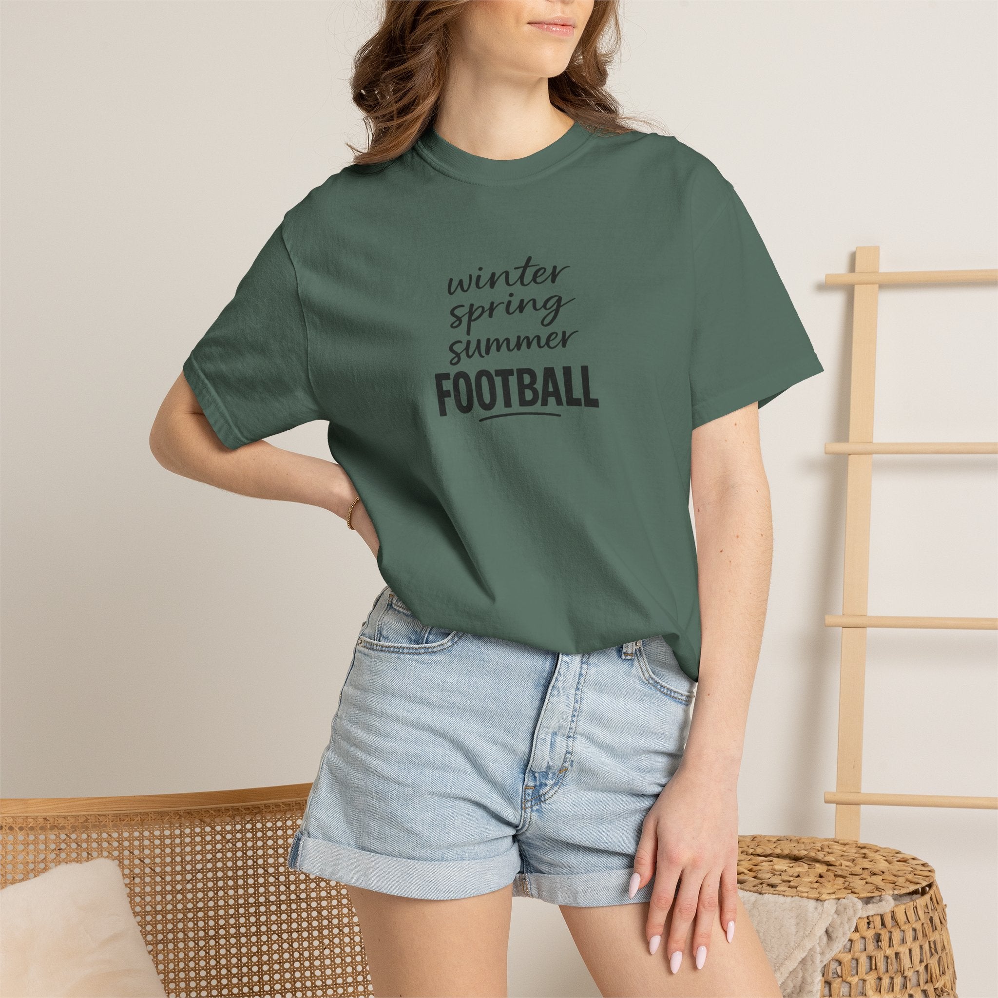 Football Season T-Shirt — "winter spring summer FOOTBALL" Tee