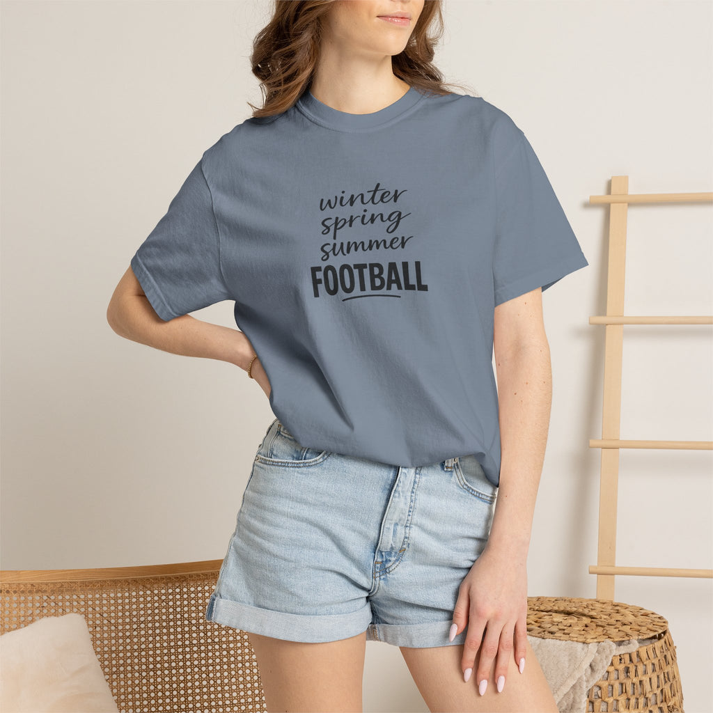 Football Season T-Shirt — "winter spring summer FOOTBALL" Tee