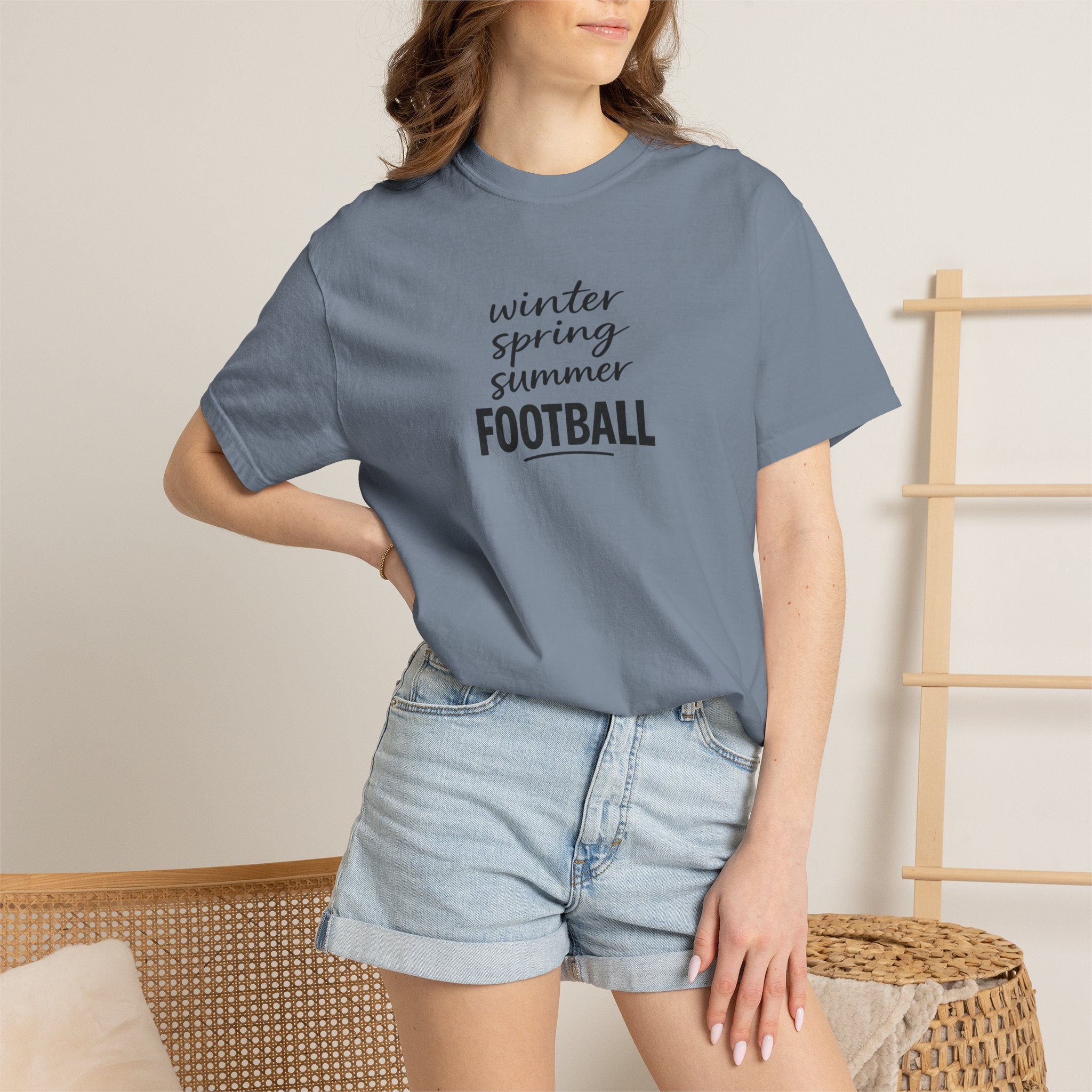 Football Season T-Shirt — "winter spring summer FOOTBALL" Tee