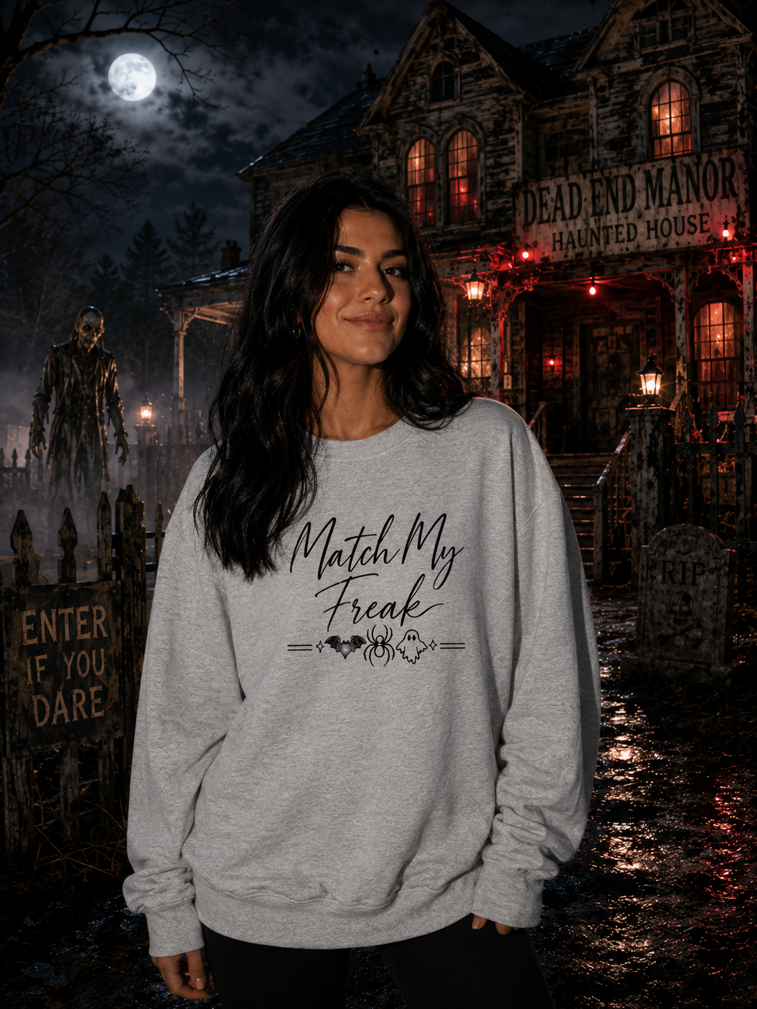 Match My Freak Crewneck Sweatshirt - Halloween