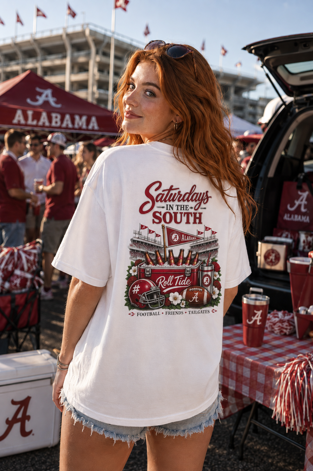 Saturdays in the South T-shirt | Alabama Tailgate Football Tee